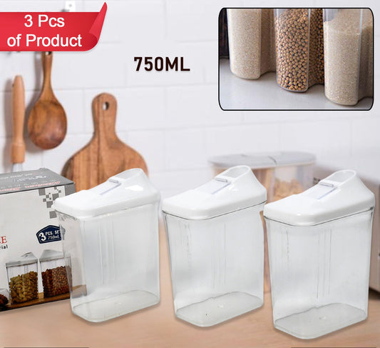 Kitchen Storage Jars  Container Set 3pc  Transparent Jar Set For Home  Kitchen Use