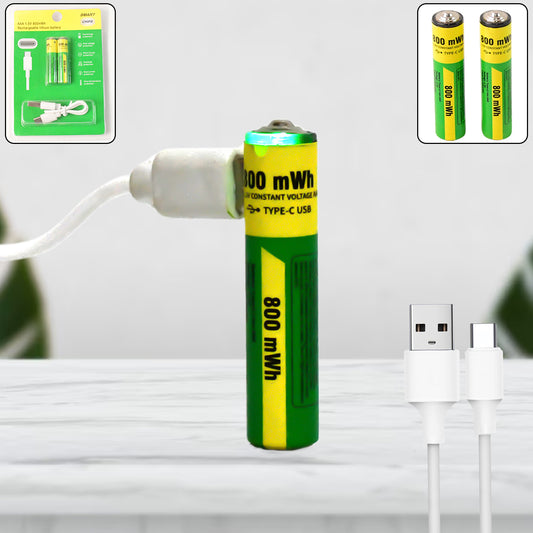 Rechargeable AAA Batteries With Recharging Cable (2 Batteries / 800 mAh)