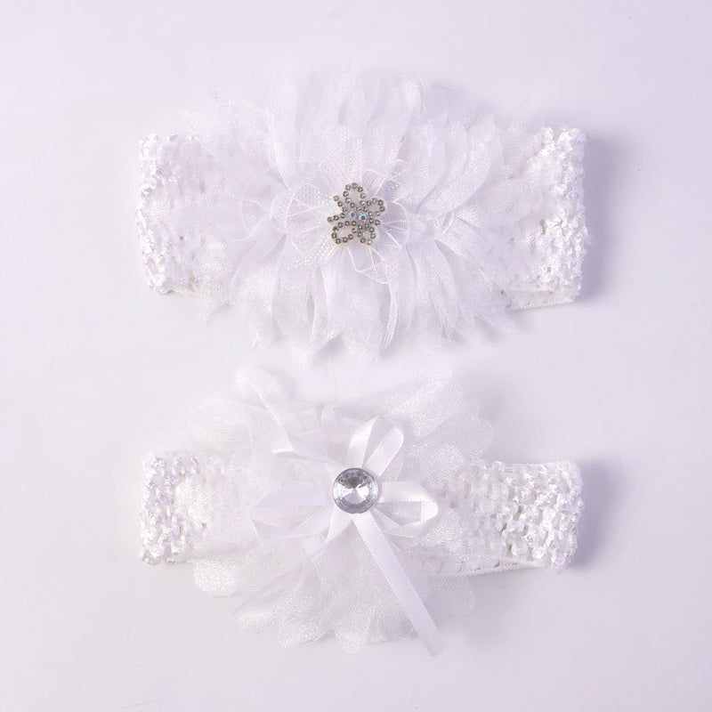 Soft Elastic Baby Hair Headband With Floral Lace Design (1 Pc Mix Design)
