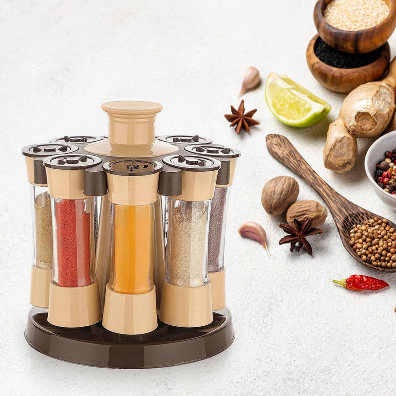 360 Revolving Spice Rack For Kitchen And Dining Table, 8 Spice Jars