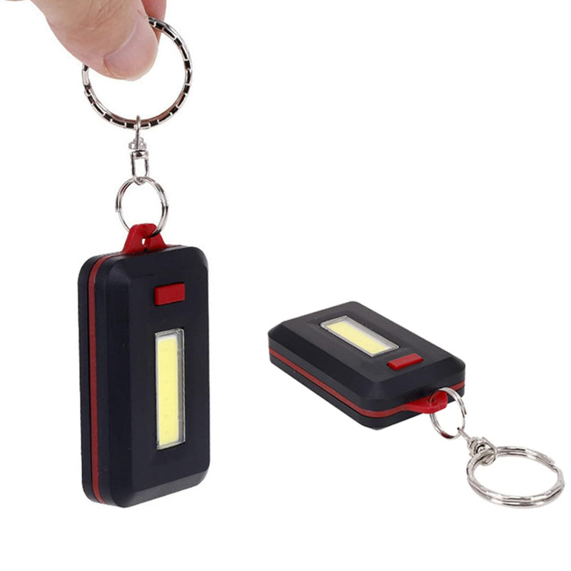 LED Keychain COB Light With Hook & Loop Sticker, 3 Light Modes
