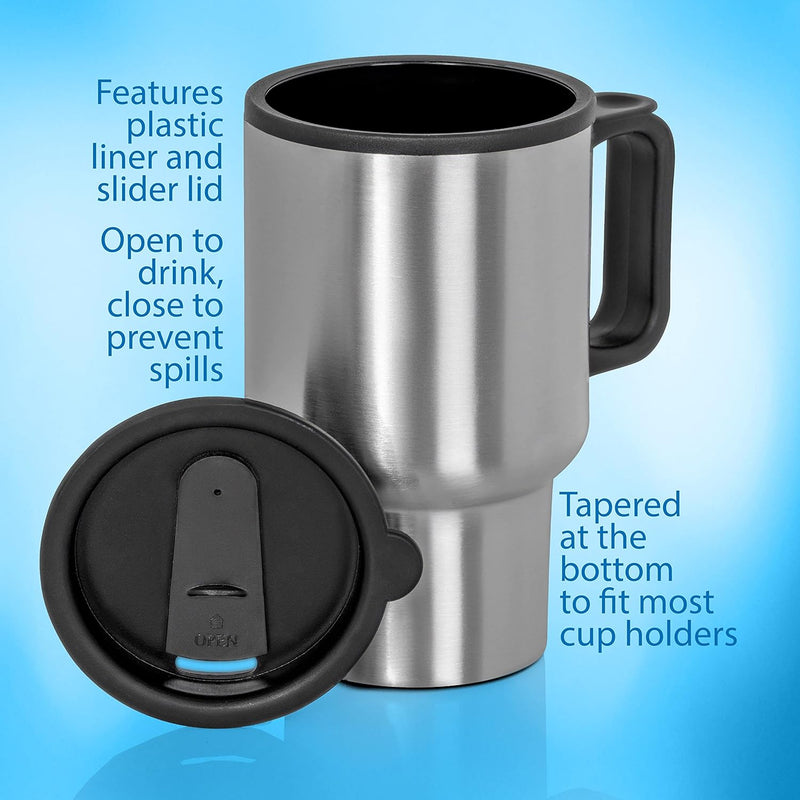 Stainless Steel Vacuum Glass, Insulated Glass Coffee Cup With Lid & Handle