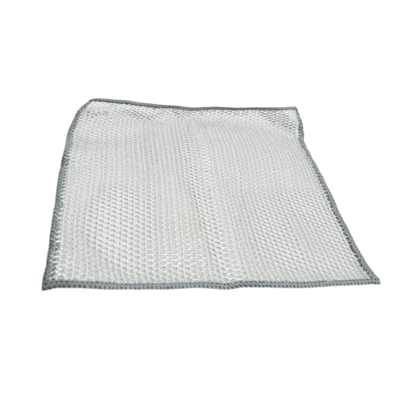 Double-sided Multipurpose Microfiber Cloths / Stainless Steel Scrubber Non-scratch (20x20 Cm)