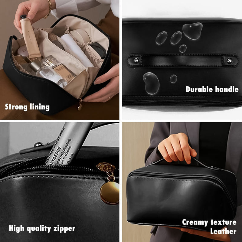 Travel Makeup / Toiletry Organizer Pouch With Zipper & Handle