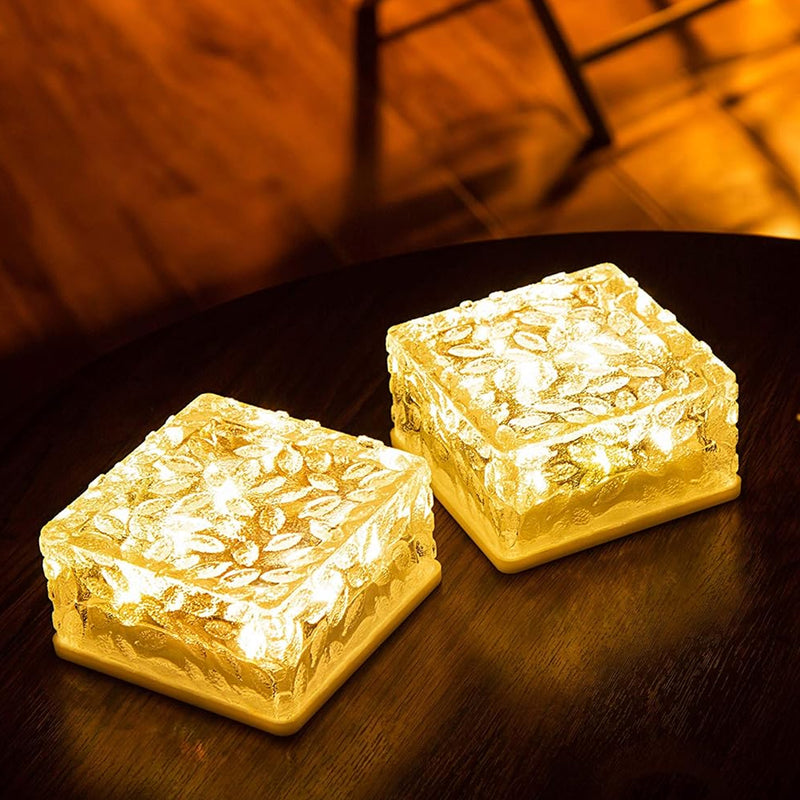 Solar Ice Cube Shaped Garden Lights For Walkway, Pathway & Backyard