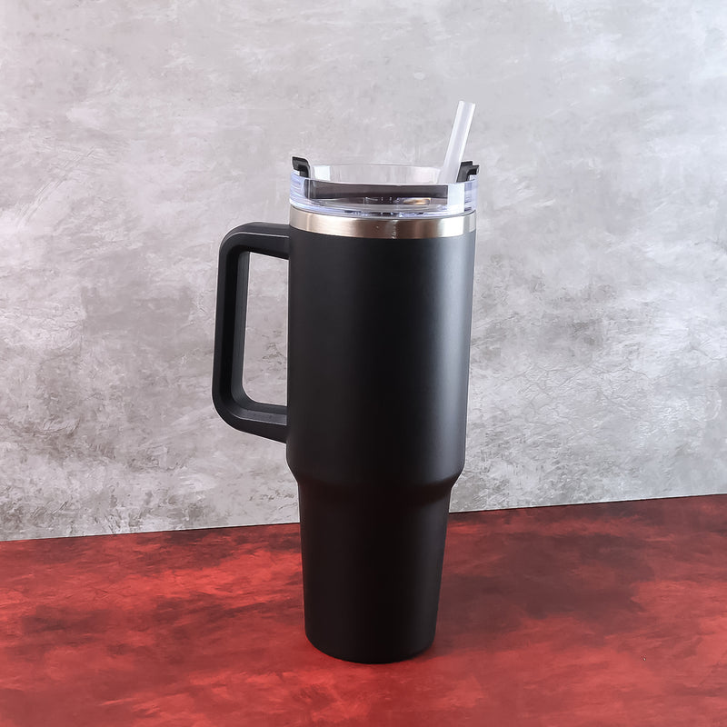 Premium Stainless Steel Vacuum Insulated Travel Mug With Straw And Handle (1200ml)