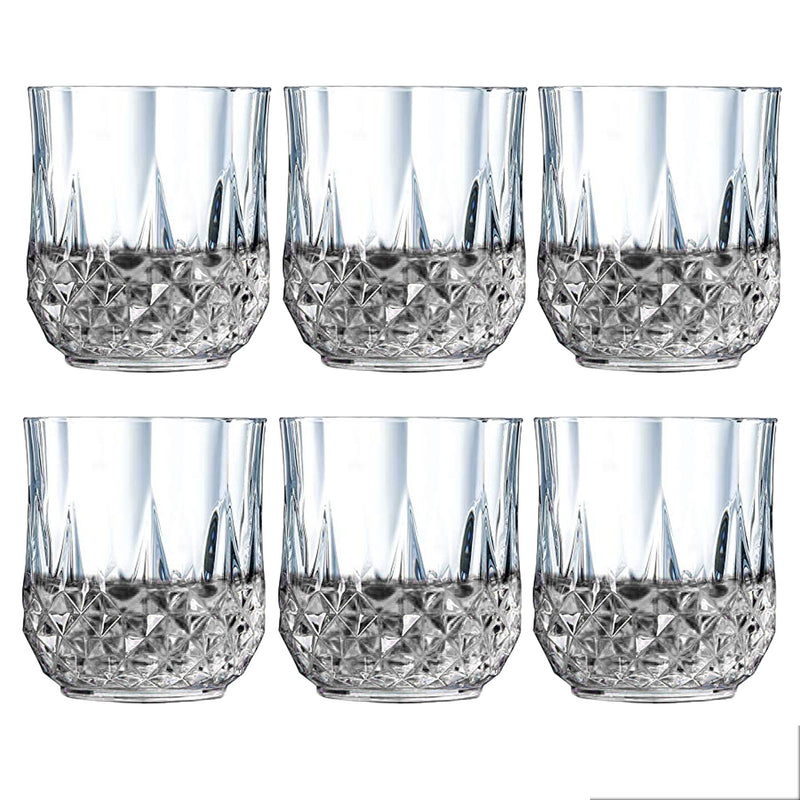 Unbreakable Stylish Fully Transparent Glasses Set 250ml (6pcs)