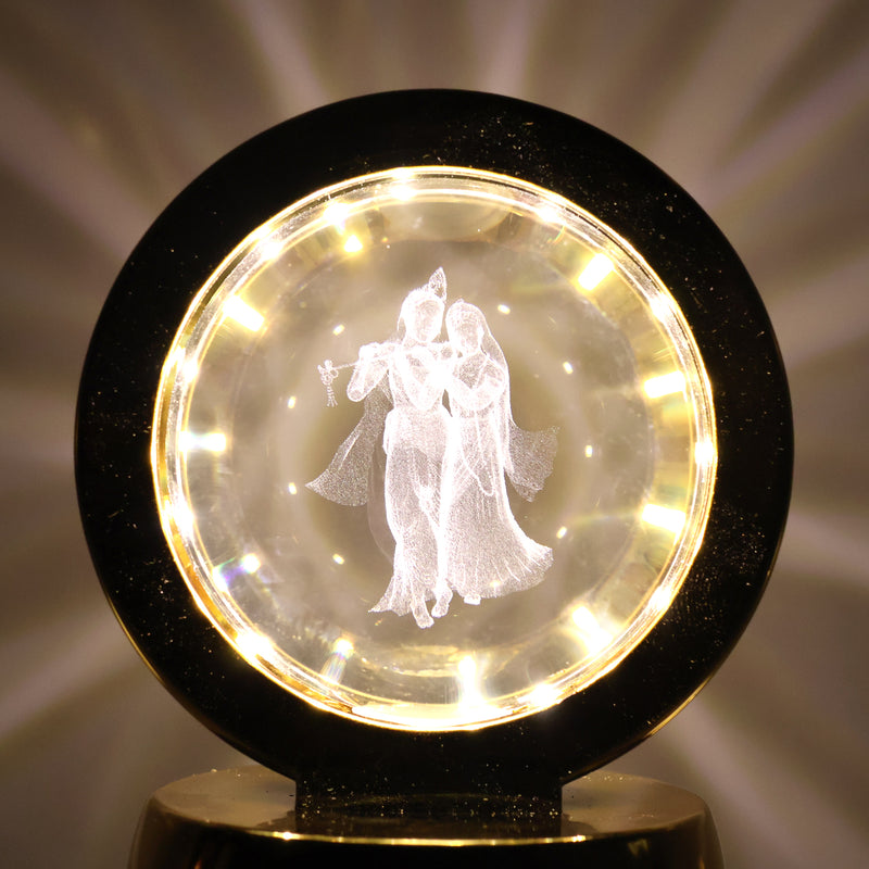 Radhe Krishna Crystal Ball Night Light  1 Pc