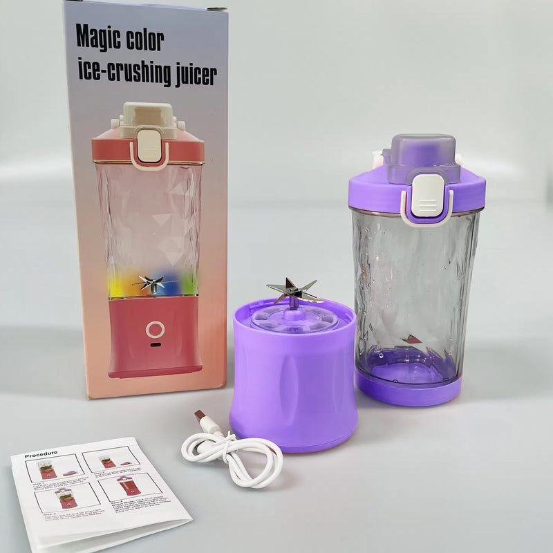 Electric Crusher Juicer With Multicolour Light, 8 Blades (600 ML)