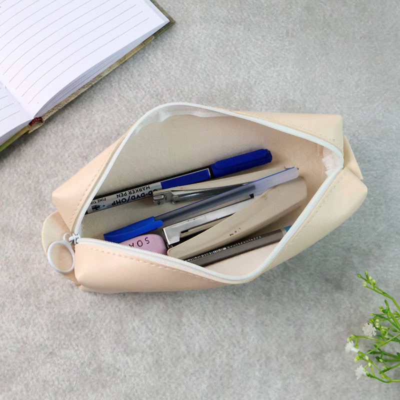 Slim Pu Leather Pencil Pouch - (1 Pc)
