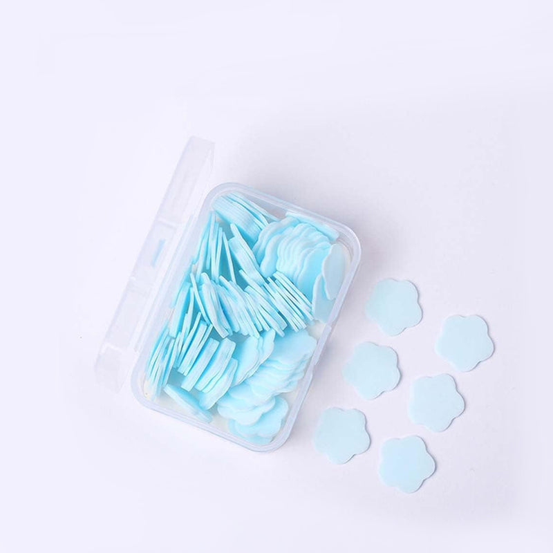 Portable Travel Soap Paper Sheets, Flower Shape (100 Pcs Set / Mix Colour)