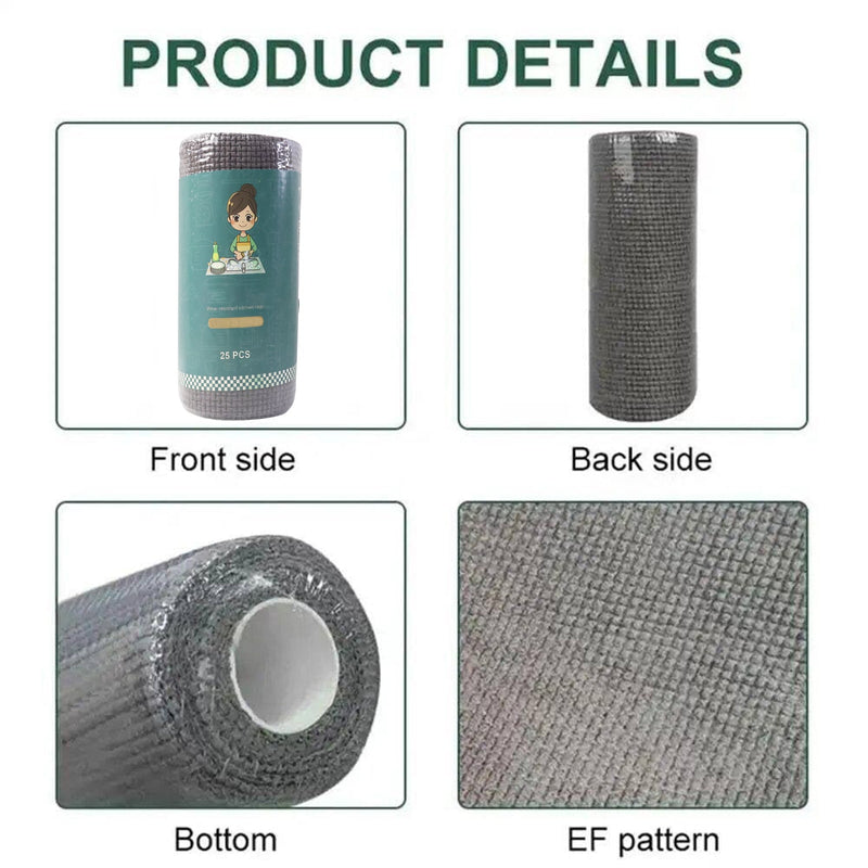 Disposable Cleaning Cloth Roll – 25 Sheets (20x20 cm)