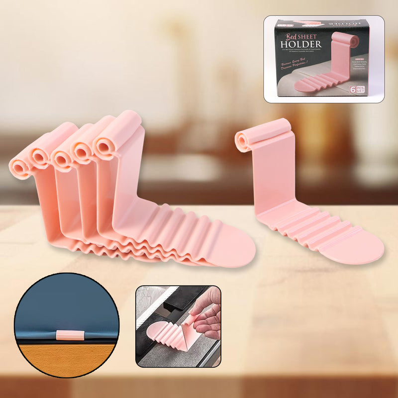 Universal Bed Sheet Holder Clip Set (Pack Of 6)