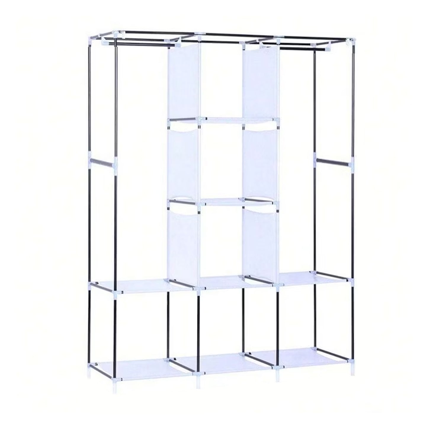 Big 8 Compartment Portable & Collapsible Wardrobe Racks (1 Set)