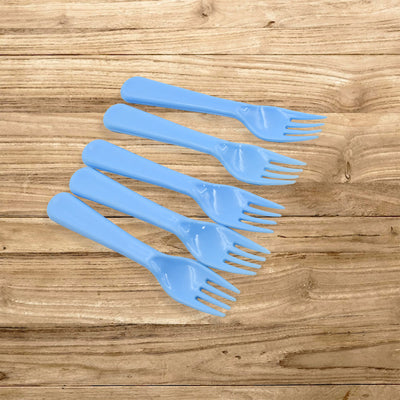 5895 Reusable Premium Heavy Weight Plastic Forks Party Supplies One Size Plastic 5pc Serving Fork Set For Kitchen Travel Home (5pc)