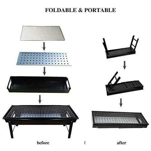 Folding Portable Barbeque BBQ Grill Set For Outdoor And Home