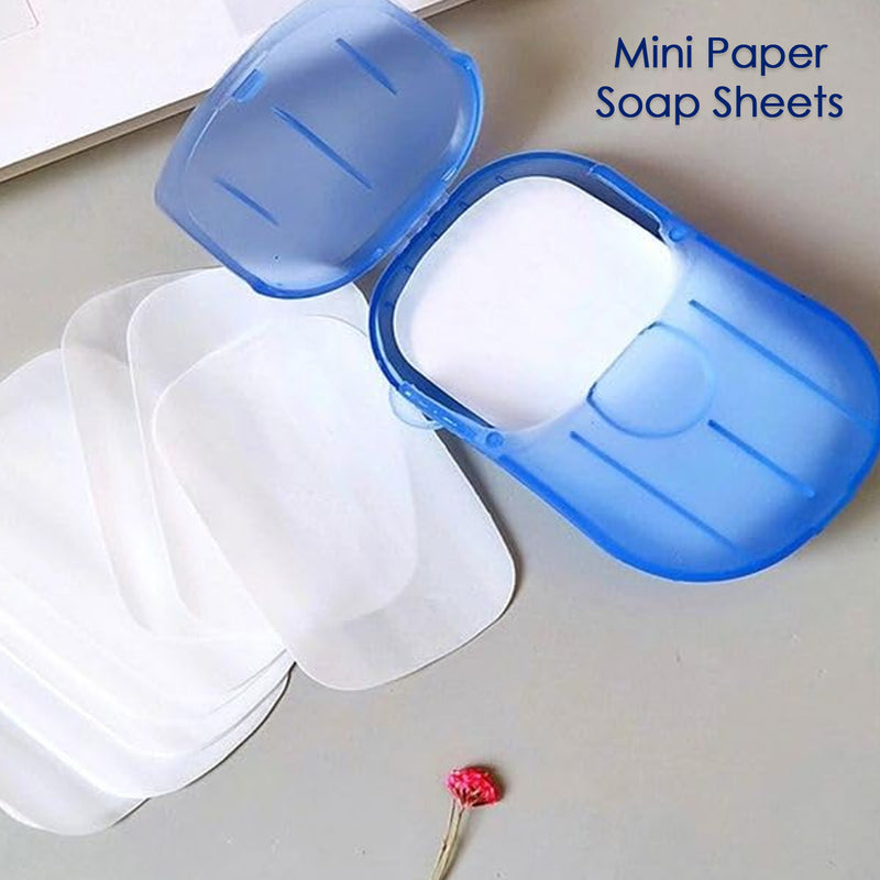 Portable Easy Carry Travel Paper Soap Sheet With Mini Box (20 Sheets In A Pack)