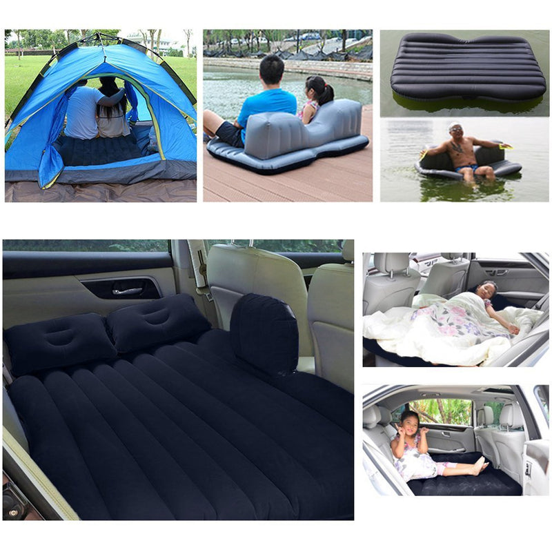 Car Inflatable Bed With 2 Pillows & Air Pump (Portable) For Travel, Camping & Vacation