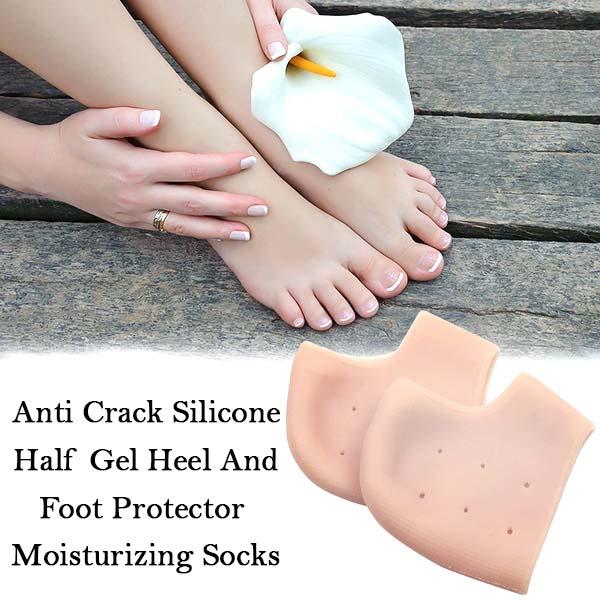 Anti Crack Silicone Half Gel Heel & Foot Protector Moisturizing Socks