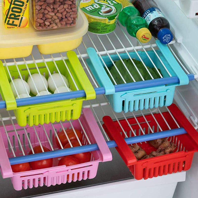 Adjustable Multi Colour Tray With Extra Storage, Pack Of 4 Tray