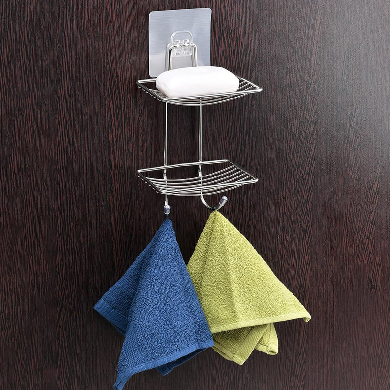 Heavy Duty Self Adhesive Wall Hook Punch Free Holder For Kitchen Bathroom (1 Pc)
