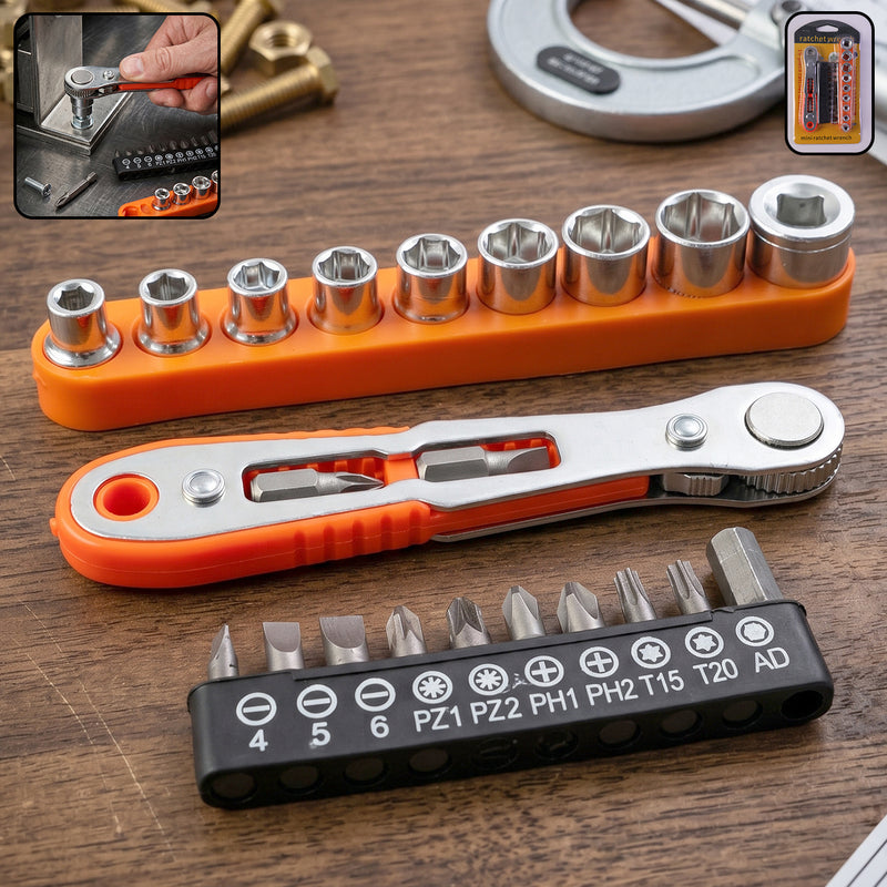 Mini Ratchet Wrench  Compact  Versatile Repair Tool Kit