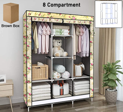 Big 8 Compartment Portable & Collapsible Wardrobe Racks (1 Set)