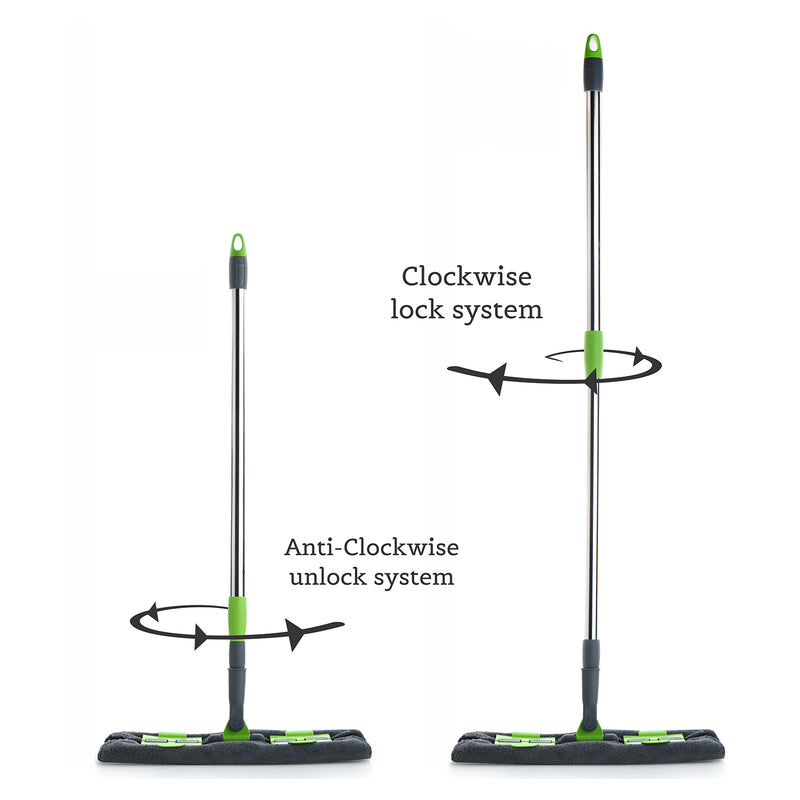 Multipurpose Wet & Dry Cleaning Microfiber Flat Mop With 360 Degree Rotating Head & Telescopic Handle