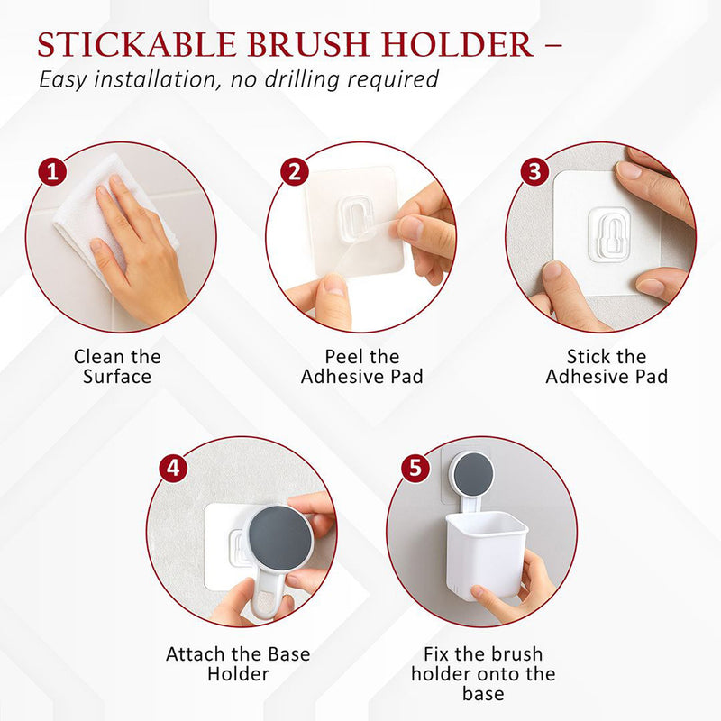 Wall-mounted Toothbrush  Bathroom Storage Organizer (1 Pc)