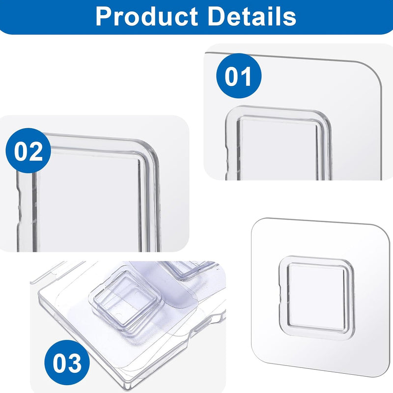 Transparent Adhesive Wall Mount Utility Sticker (1 Pc)