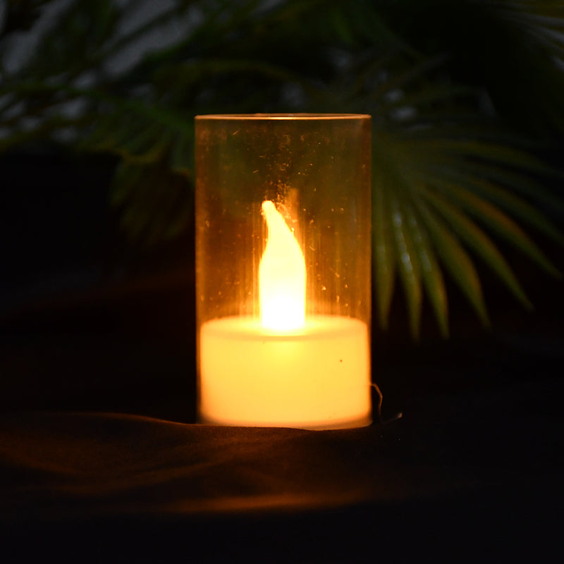 Flameless Candles With Transparent Plastic Covers Set Of 24 Pcs Led