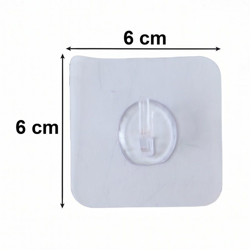Transparent Square Self Adhesive Wall Utility Hook (1 Pc)