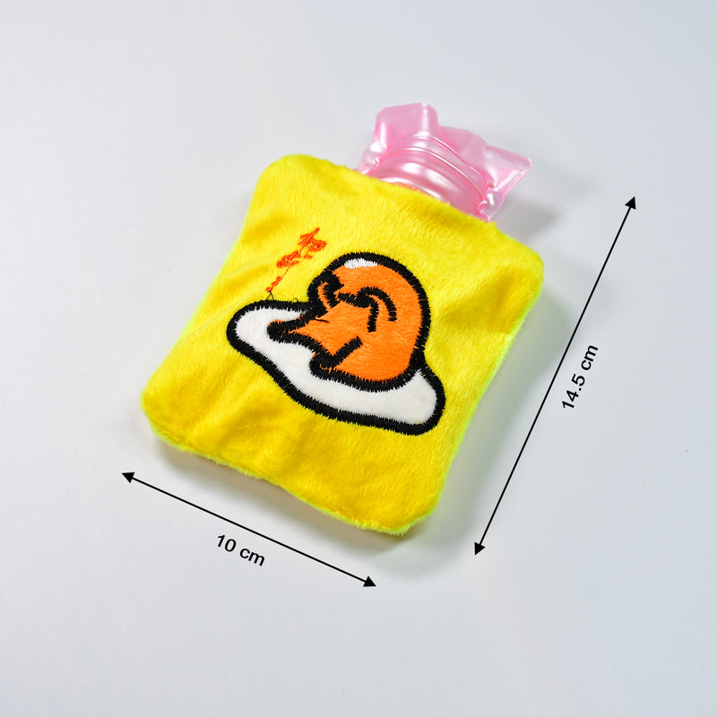 Yellow Duck Head Small Hot Water Bag With Cover For Pain Relief Neck Shoulder Pain And Hand Feet Warmer Menstrual Cramps.