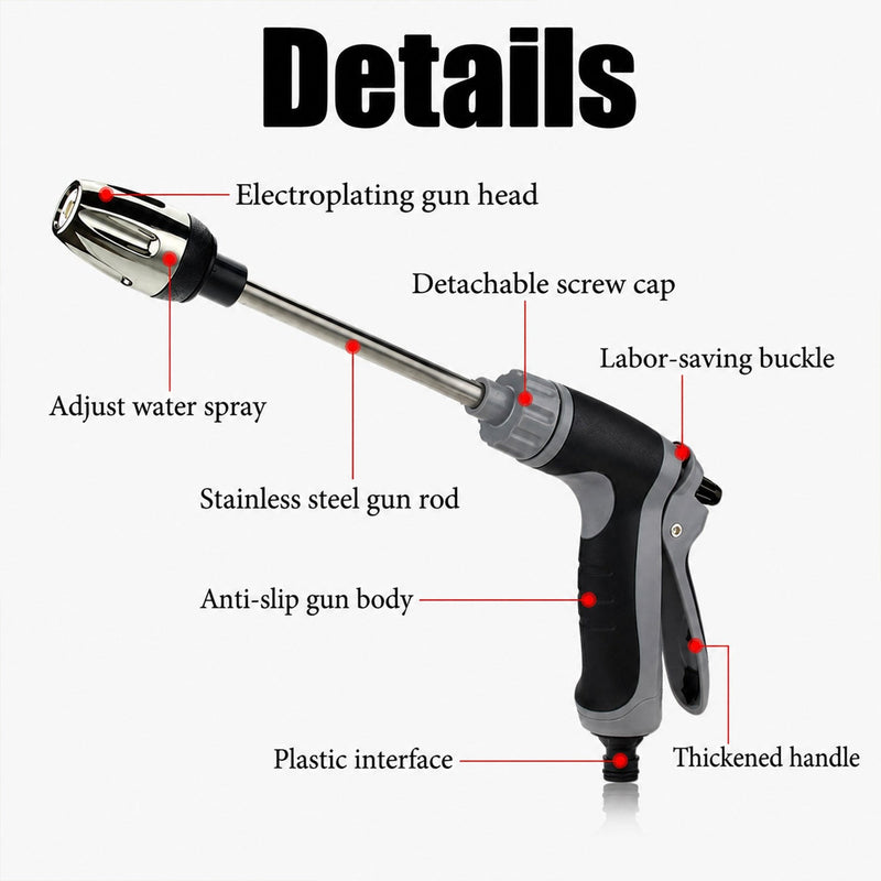 High Pressure Water Spray Gun  Powerful Cleaning Tool For Car  Garden