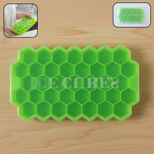 Premium Honeycomb Silicone Ice Cube Tray With Lid (1 Pc)