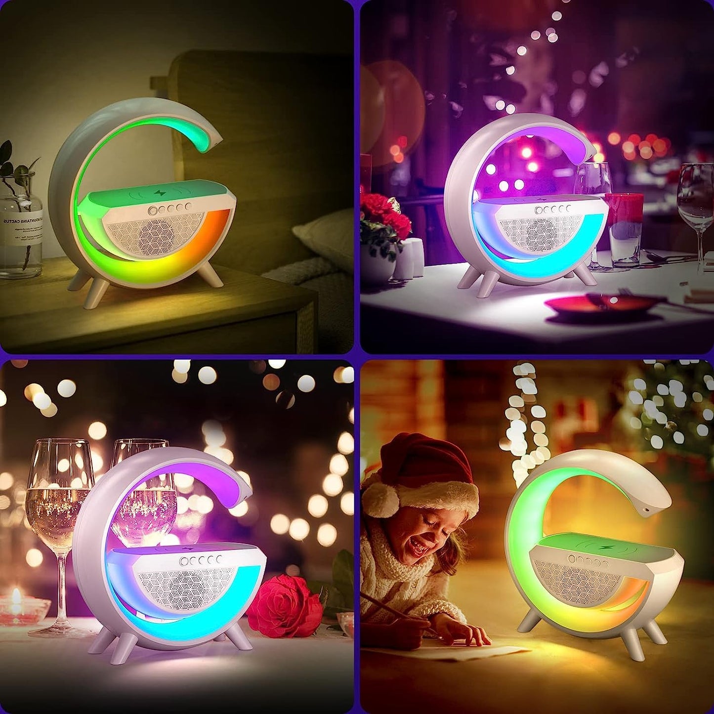 Multifunction LED Night Lamp With Bluetooth Speaker & Wireless Charging