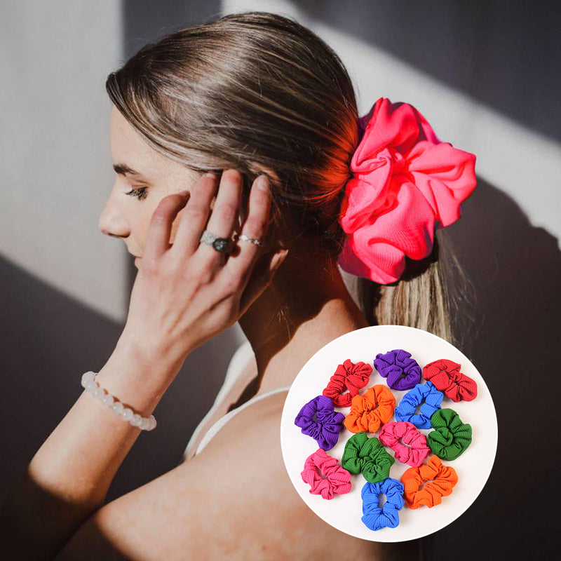 Set Of 12 Premium Elastic Hair Band Stylish Hair Accessories