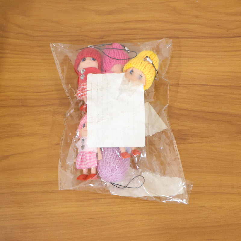 Cute Mini Doll Hanging Keychain Set (6 Pc Mix Color)
