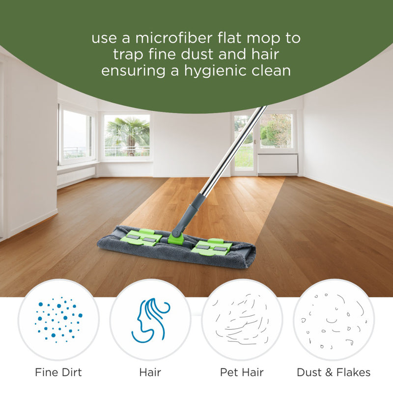 Multipurpose Wet & Dry Cleaning Microfiber Flat Mop With 360 Degree Rotating Head & Telescopic Handle