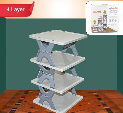 Smart Shoe Rack Stand Multifunctional Entryway Foldable & Collapsible (1 Pc / 4 Layer)