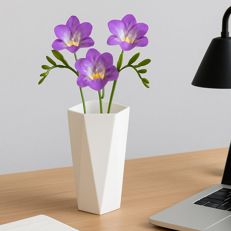 Modern Geometric Hexagon Plastic Flower Vase