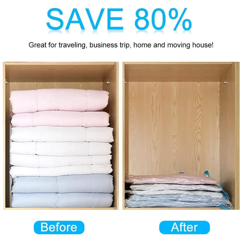 Vacuum Storage Bags With Suction Pump (5 Pcs Set)