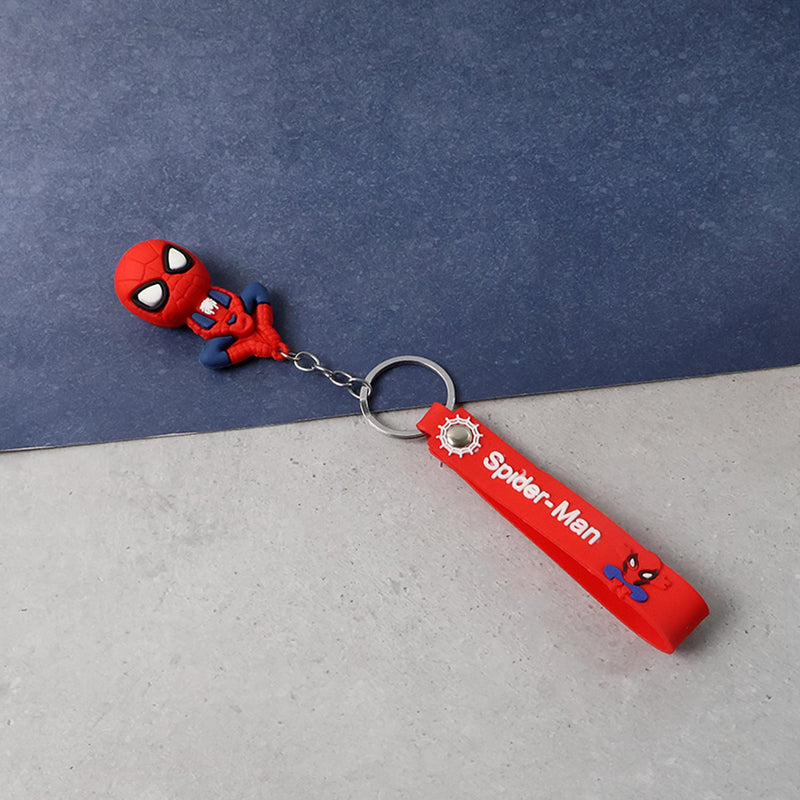 Cute Cartoon Silicone 3D Key Chain with Metal Hook & Strap (Pack of 1)