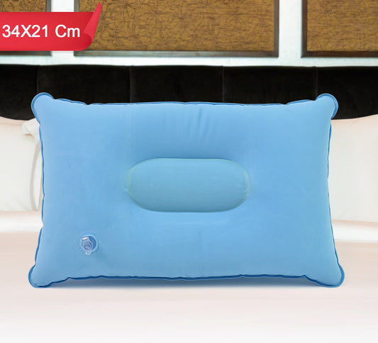 Comfortable Inflating Travel Pillow (34*21 Cm / 1 Pc / Mix Colour)