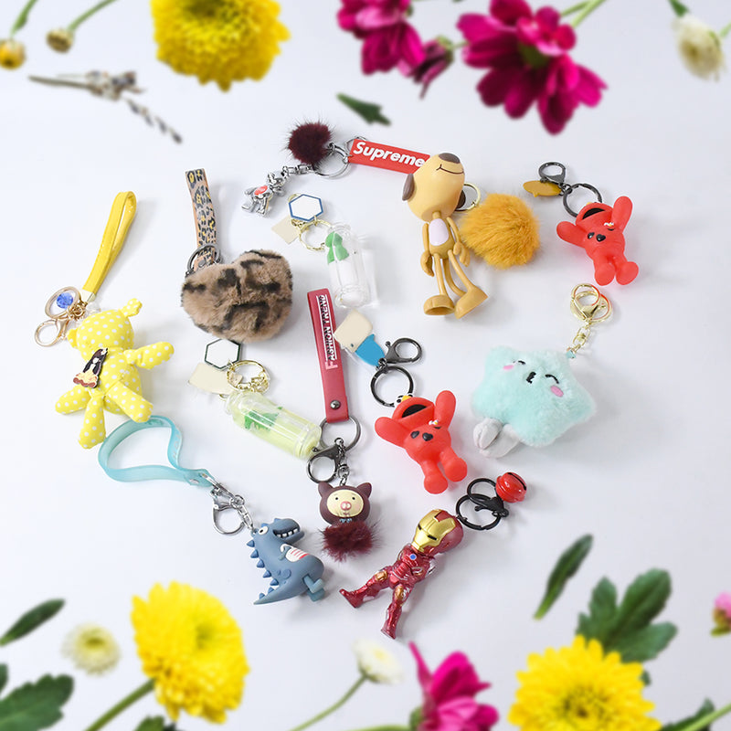 Mix Design  Size Keychain - Durable  Stylish Accessory (1 Pc / Mix Colour)