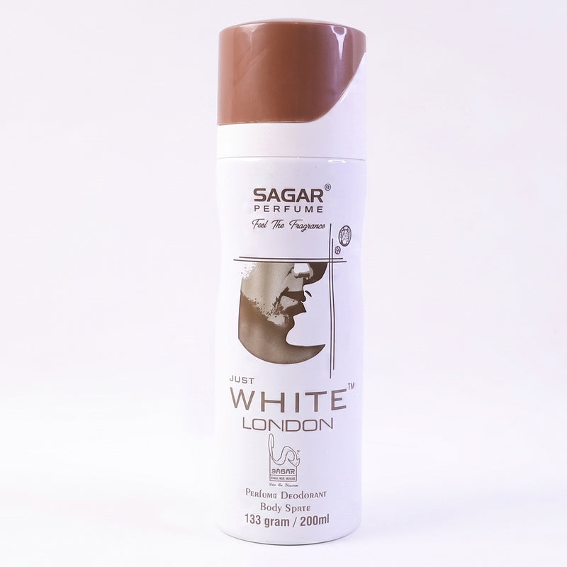 Sagar Just White London Perfume Body Spray Deodorant For Men (200 Ml)