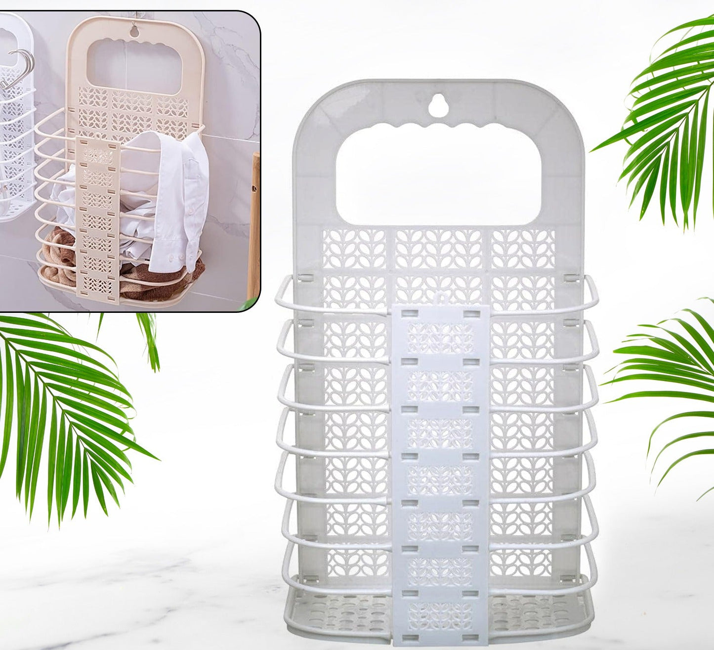 Wall Hanging Laundry Basket Clothes Hanger  For Laundry Washing Machine (1 Pc)
