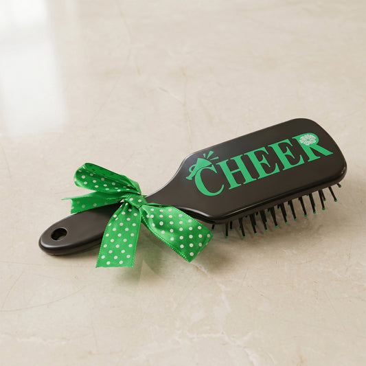 Kids Printed Hair Brush With Cute Ribbon Bow Handle Detangling Hair Comb (1 Pc)
