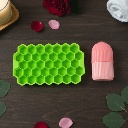 Face Icer Roller With Honeycomb Ice Tray (2 Pc )