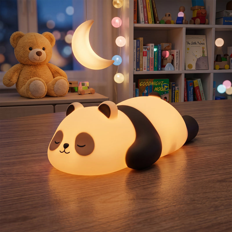 Sleeping Panda Led Night Light Cute Silicone Bedside Lamp For Kids (1 Pc)